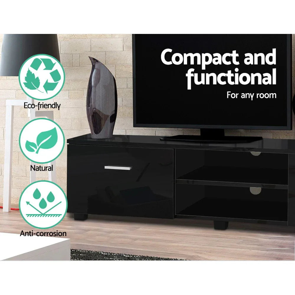 Artiss Entertainment Unit TV Cabinet 140cm Black Jim - Mekamart Australia