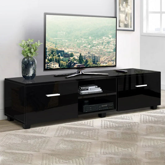 Artiss Entertainment Unit TV Cabinet 140cm Black Jim - Mekamart Australia
