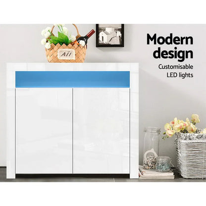 Artiss Buffet Sideboard LED - ARNO White - Mekamart Australia