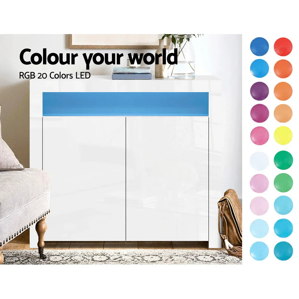 Artiss Buffet Sideboard LED - ARNO White - Mekamart Australia