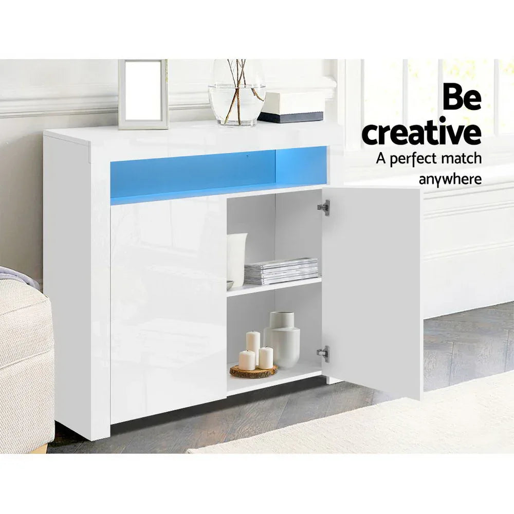 Artiss Buffet Sideboard LED - ARNO White - Mekamart Australia