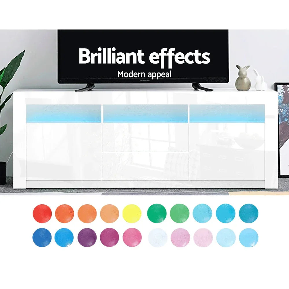 Artiss Entertainment Unit TV Cabinet LED 160cm White Anna - Mekamart Australia