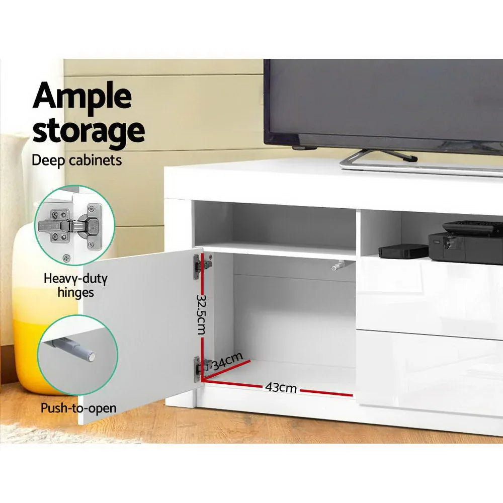 Artiss Entertainment Unit TV Cabinet LED 160cm White Anna - Mekamart Australia