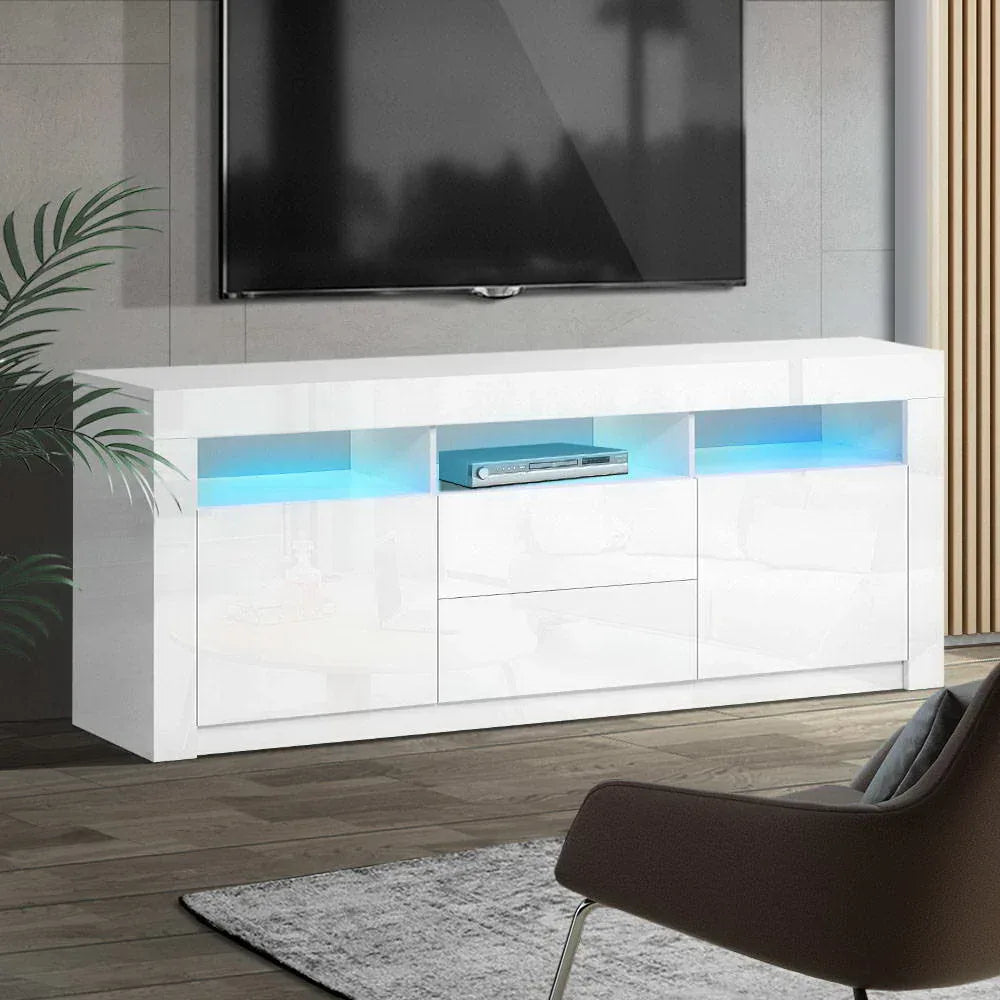 Artiss Entertainment Unit TV Cabinet LED 160cm White Anna - Mekamart Australia