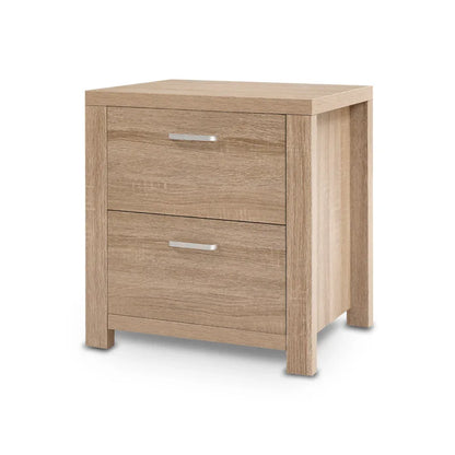 Artiss Bedside Table 2 Drawers - MAXI Pine - Mekamart Australia