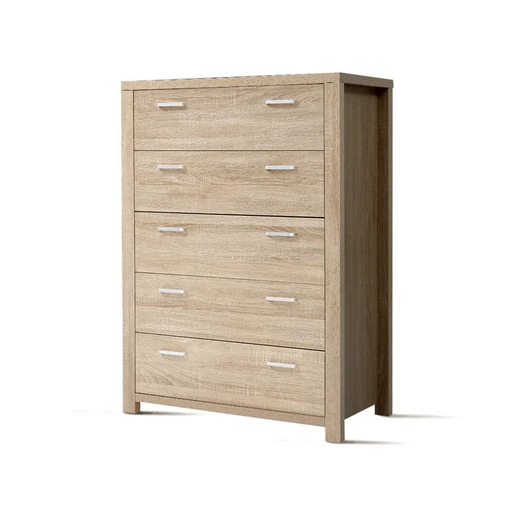 Artiss 5 Chest of Drawers - MAXI Pine - Mekamart Australia
