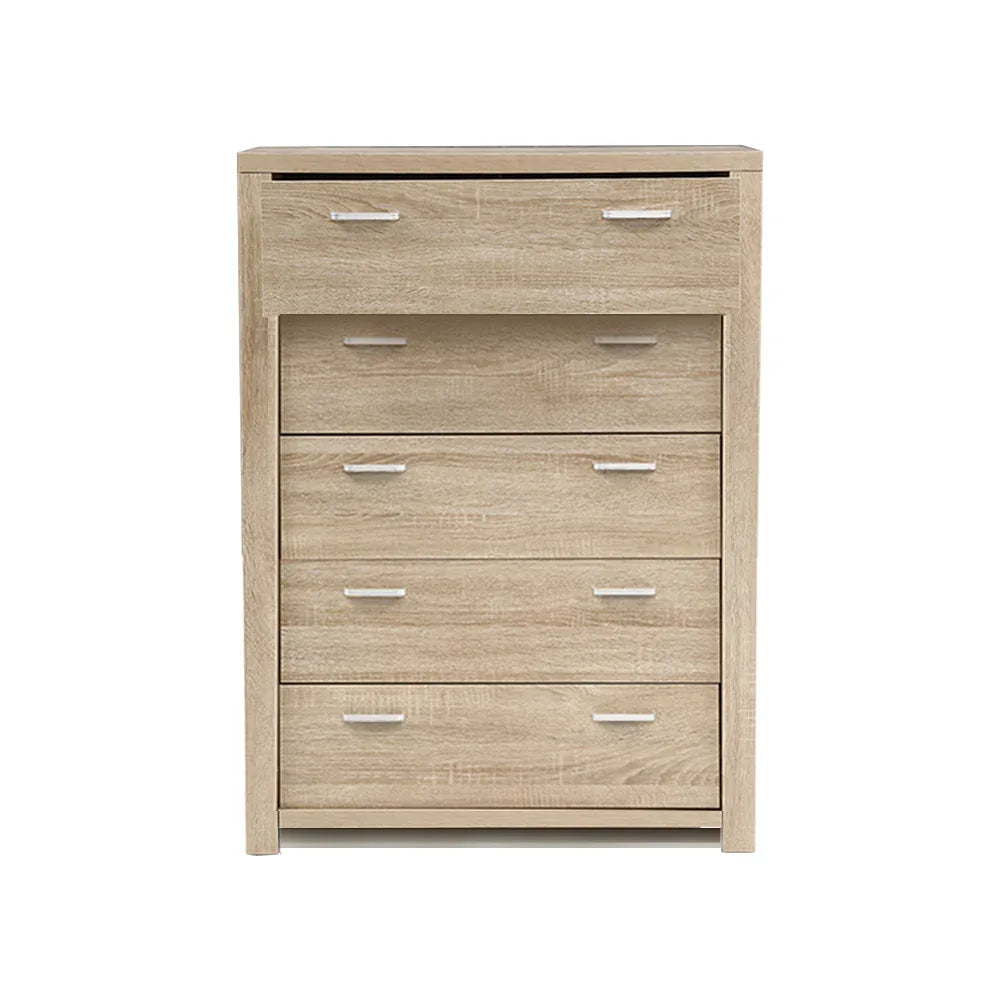 Artiss 5 Chest of Drawers - MAXI Pine - Mekamart Australia