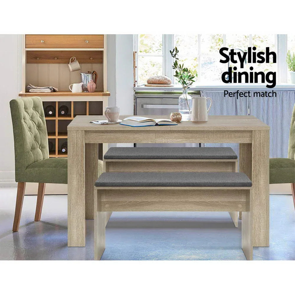 Artiss Dining Table Rectangular 4 Seater 120CM Oak Natu - Mekamart Australia