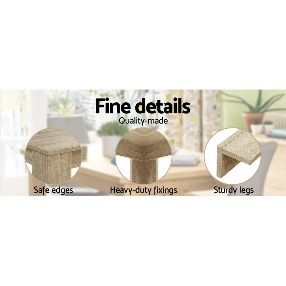 Artiss Dining Table Rectangular 4 Seater 120CM Oak Natu - Mekamart Australia