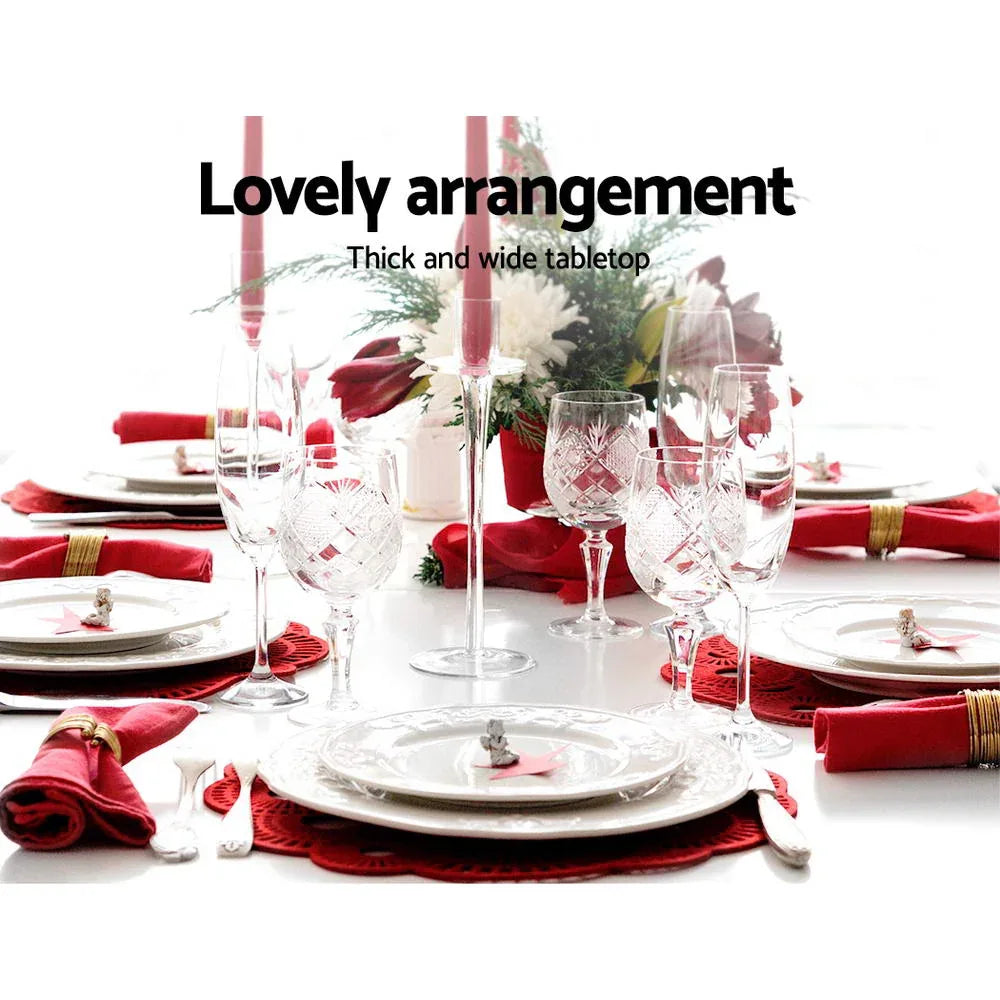 Artiss Dining Table Rectangular 4 Seater 120CM White Natu - Mekamart Australia