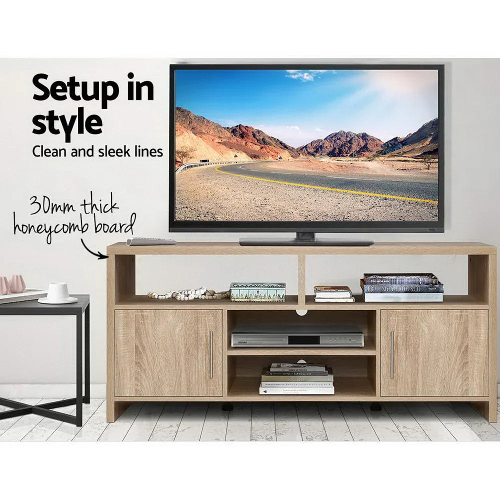 Artiss TV Cabinet Entertainment Unit 140cm Oak Ken - Mekamart Australia