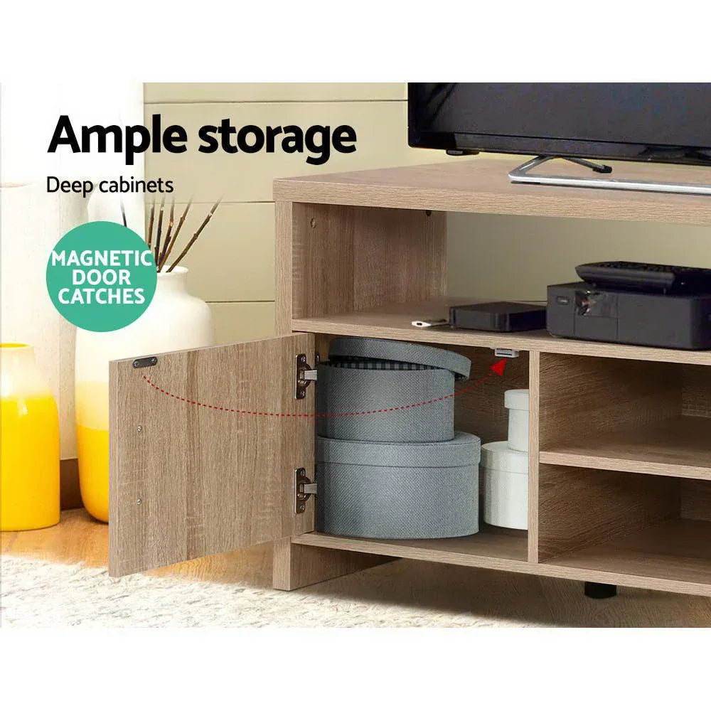 Artiss TV Cabinet Entertainment Unit 140cm Oak Ken - Mekamart Australia