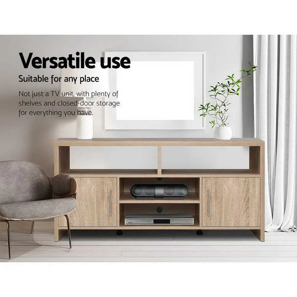 Artiss TV Cabinet Entertainment Unit 140cm Oak Ken - Mekamart Australia