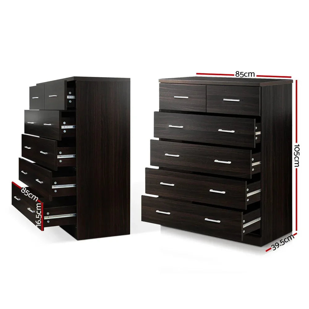 Artiss 6 Chest of Drawers - ANDES Walnut - Mekamart Australia