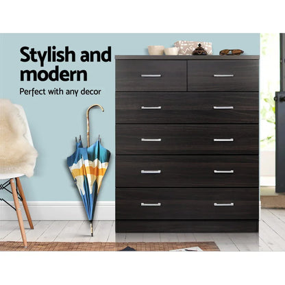 Artiss 6 Chest of Drawers - ANDES Walnut - Mekamart Australia