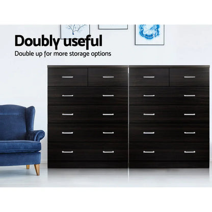 Artiss 6 Chest of Drawers - ANDES Walnut - Mekamart Australia