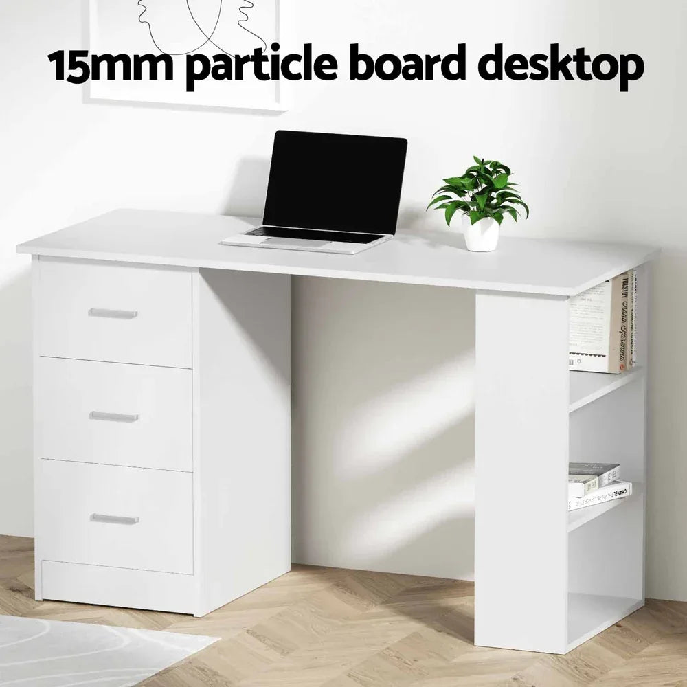 Artiss Computer Desk Drawer Shelf Cabinet White 120CM - Mekamart Australia
