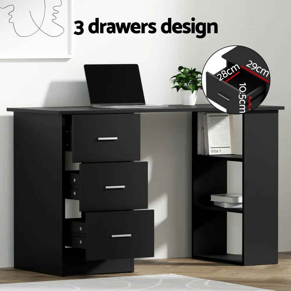 Artiss Computer Desk 120cm Executive Office Chair Set PU Leather High Back Black - Mekamart Australia