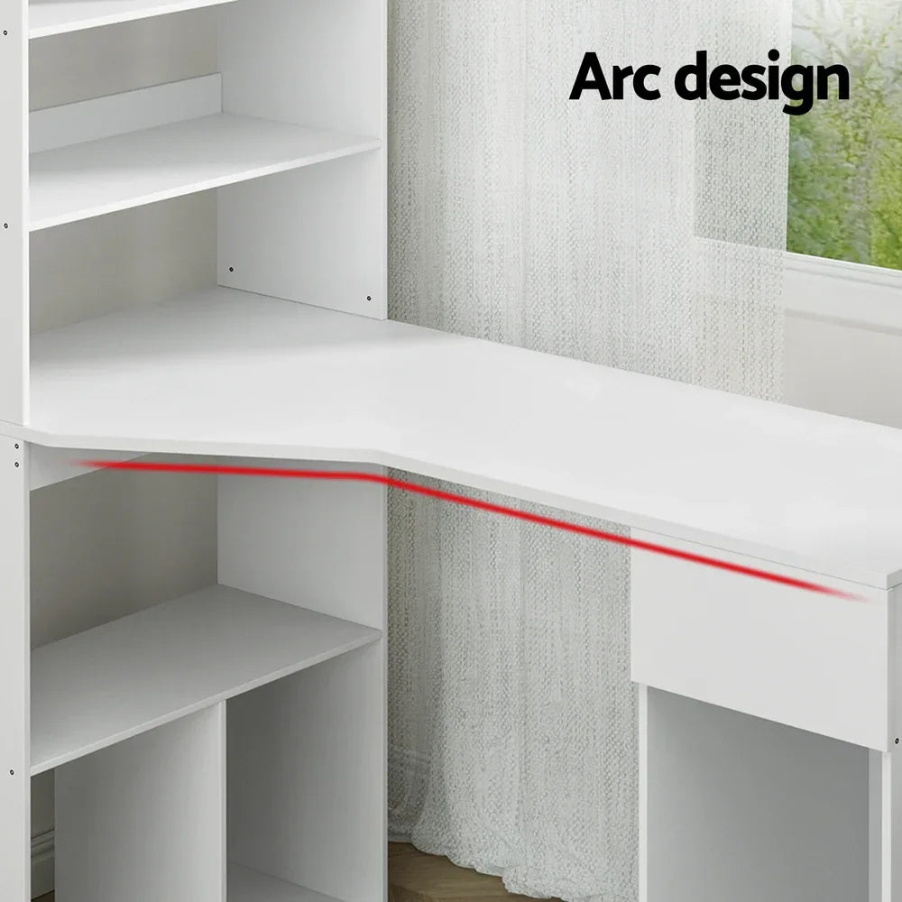 Artiss Computer Desk Bookshelf Drawer Cabinet White 120CM - Mekamart Australia