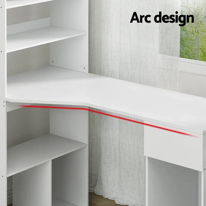 Artiss Computer Desk Bookshelf Drawer Cabinet White 120CM - Mekamart Australia