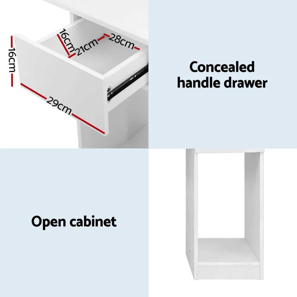 Artiss Computer Desk Bookshelf Drawer Cabinet White 120CM - Mekamart Australia