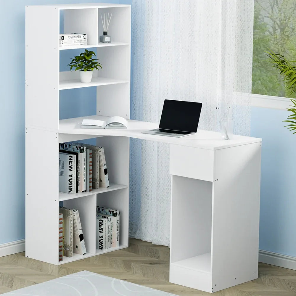 Artiss Computer Desk Bookshelf Drawer Cabinet White 120CM - Mekamart Australia