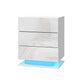 Artiss Bedside Table LED 3 Drawers - MORI White - Mekamart Australia