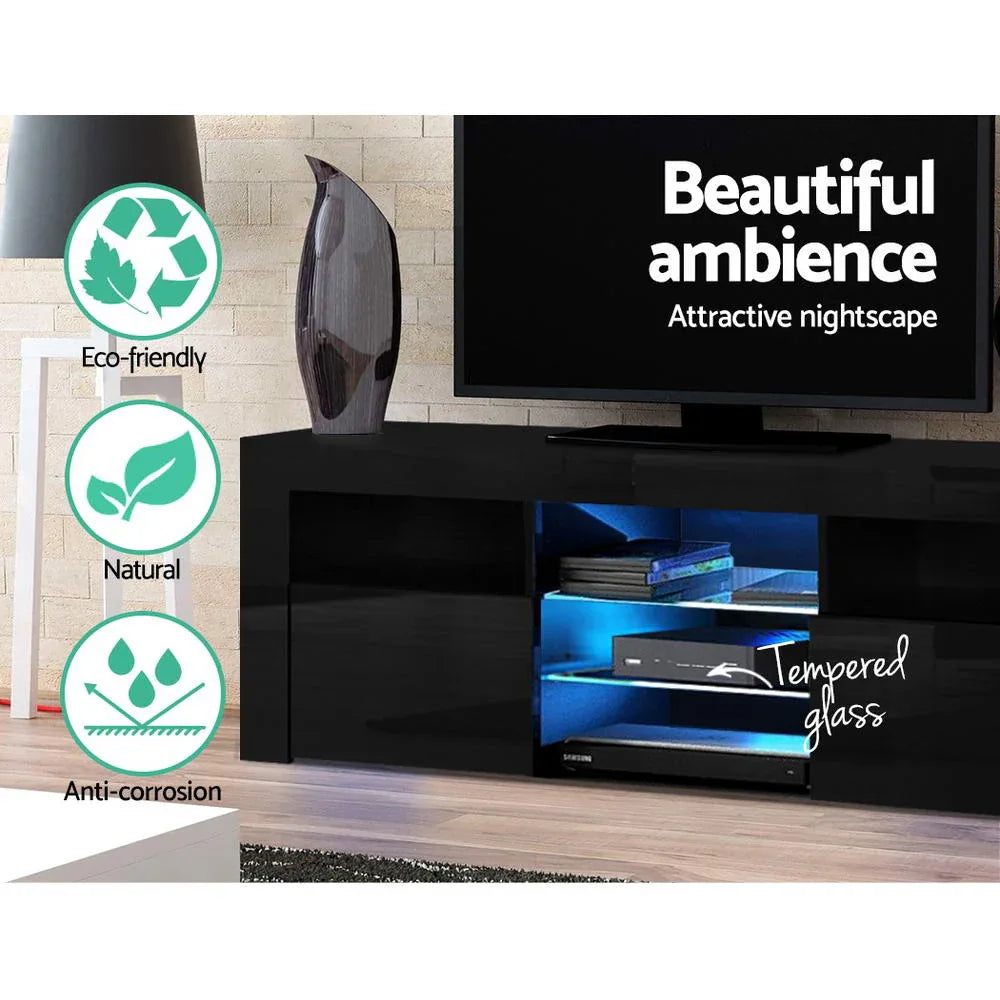 Artiss Entertainment Unit TV Cabinet LED 160cm Black Bobi - Mekamart Australia