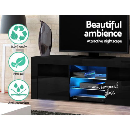 Artiss Entertainment Unit TV Cabinet LED 160cm Black Bobi - Mekamart Australia