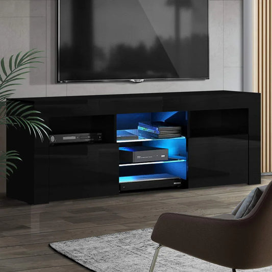 Artiss Entertainment Unit TV Cabinet LED 160cm Black Bobi - Mekamart Australia