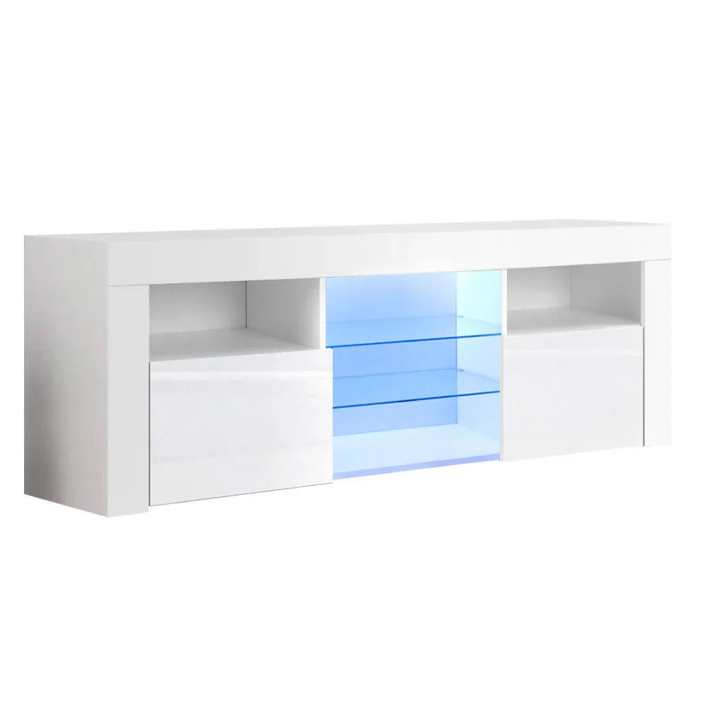 Artiss Entertainment Unit TV Cabinet LED 160cm White Bobi - Mekamart Australia