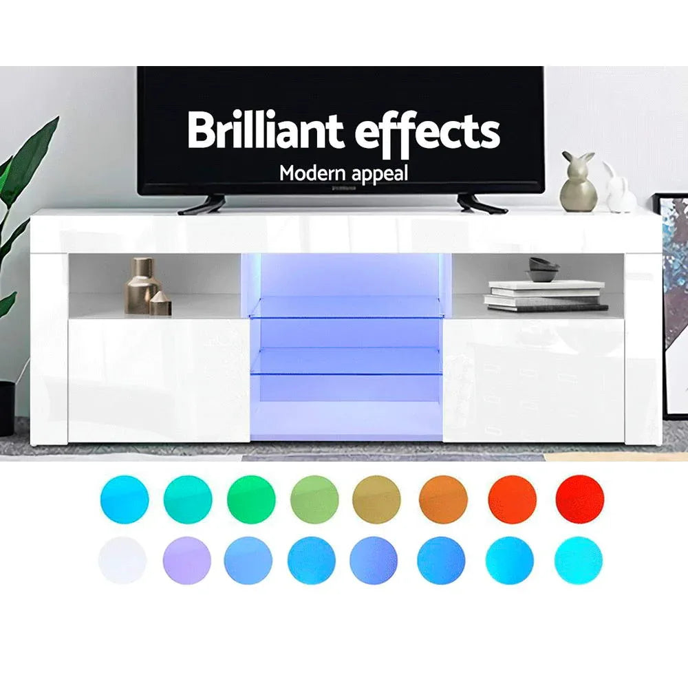 Artiss Entertainment Unit TV Cabinet LED 160cm White Bobi - Mekamart Australia