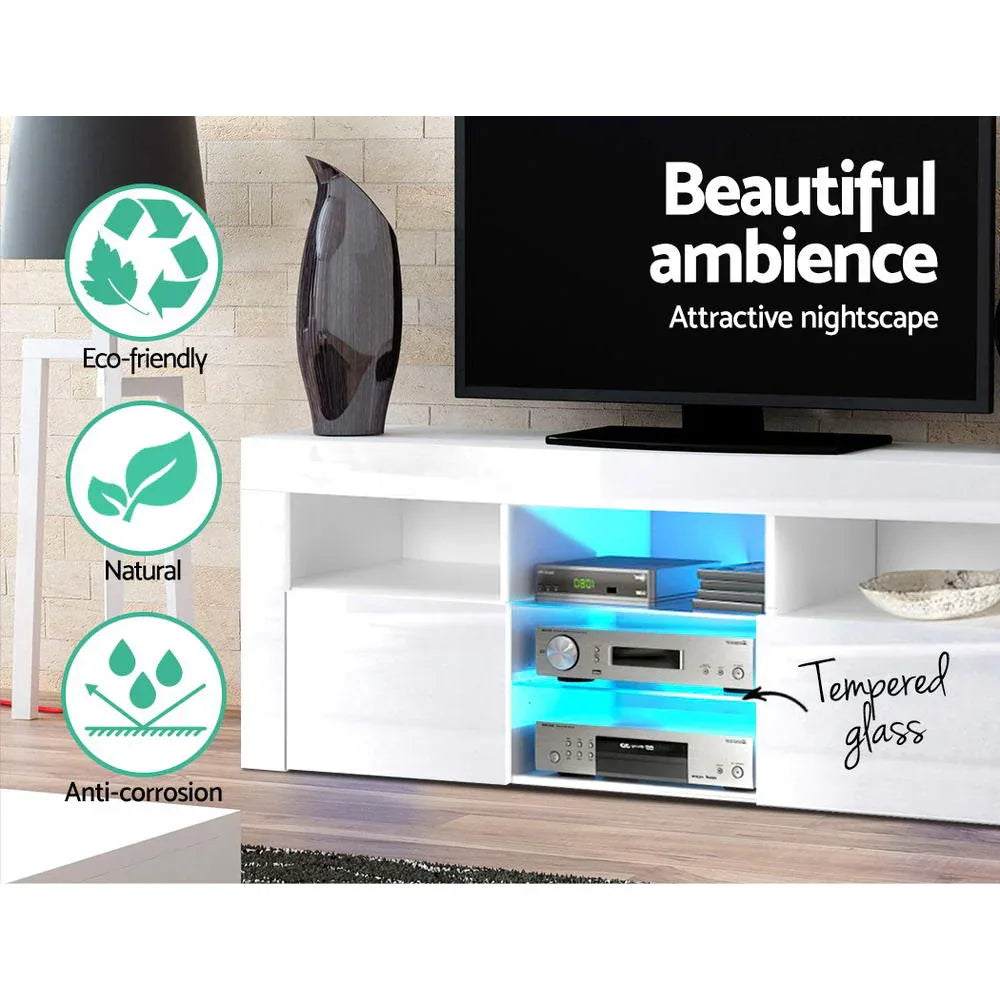 Artiss Entertainment Unit TV Cabinet LED 160cm White Bobi - Mekamart Australia