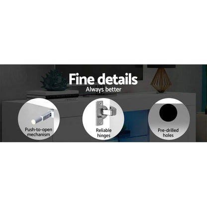 Artiss Entertainment Unit TV Cabinet LED 160cm White Bobi - Mekamart Australia