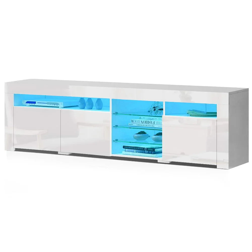 Artiss Entertainment Unit TV Cabinet LED 180cm White Bobi - Mekamart Australia
