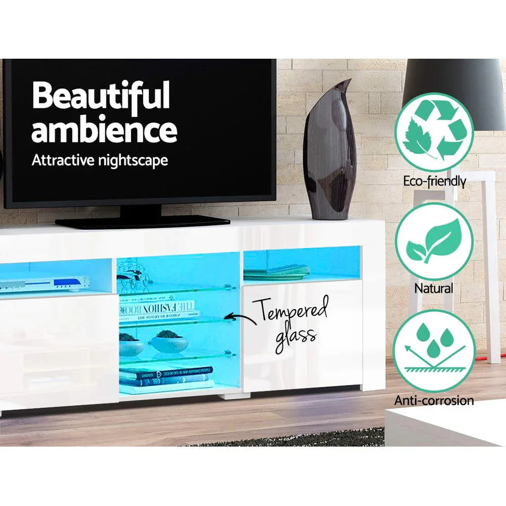 Artiss Entertainment Unit TV Cabinet LED 180cm White Bobi - Mekamart Australia