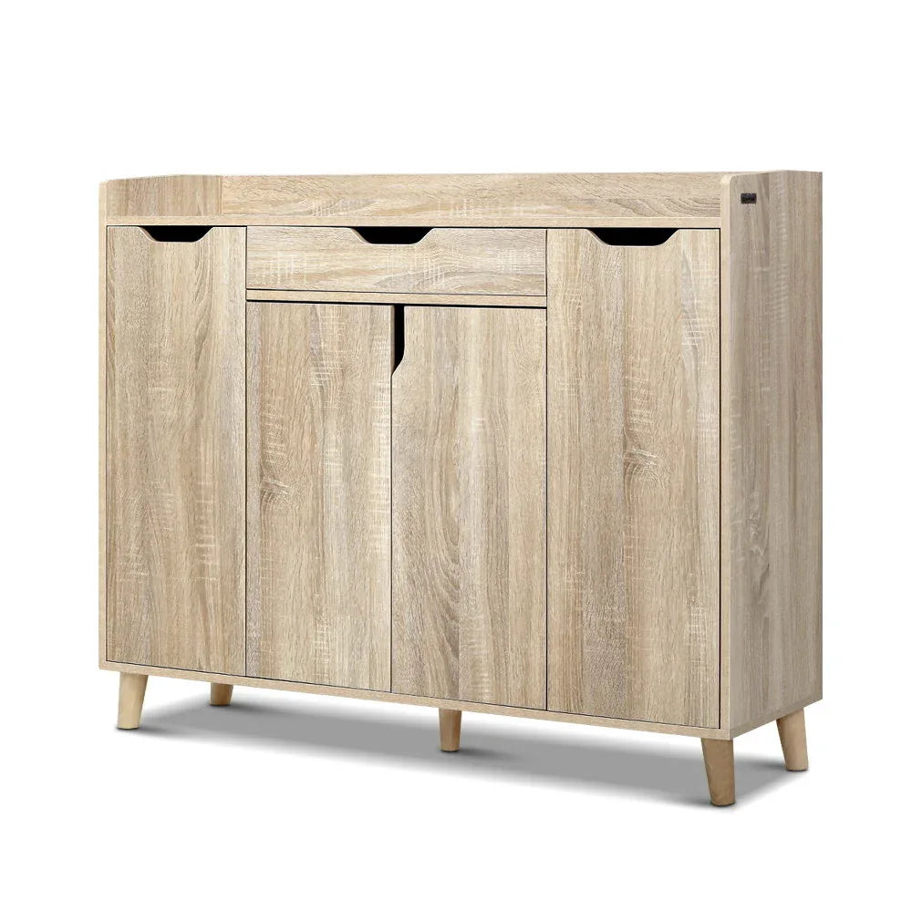 Artiss Shoe Rack Cabinet 26 Pairs Adjustable Pine Cissy - Mekamart Australia