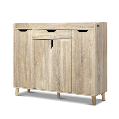 Artiss Shoe Rack Cabinet 26 Pairs Adjustable Pine Cissy - Mekamart Australia