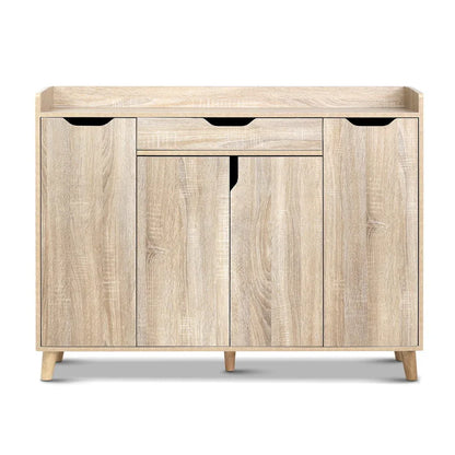 Artiss Shoe Rack Cabinet 26 Pairs Adjustable Pine Cissy - Mekamart Australia
