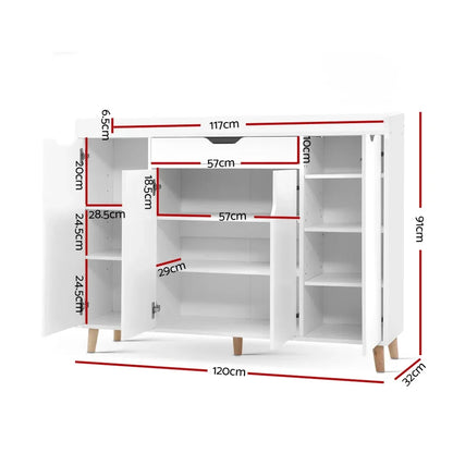 Artiss Shoe Rack Cabinet 26 Pairs Adjustable White Cissy - Mekamart Australia