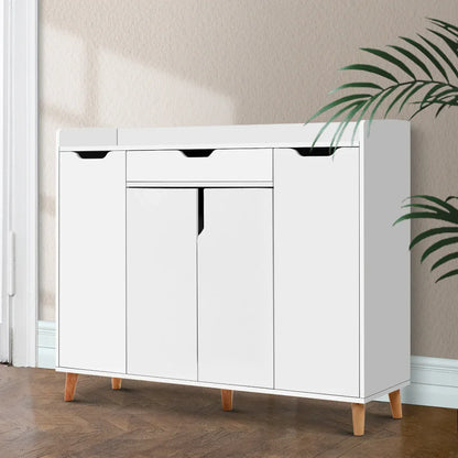 Artiss Shoe Rack Cabinet 26 Pairs Adjustable White Cissy - Mekamart Australia