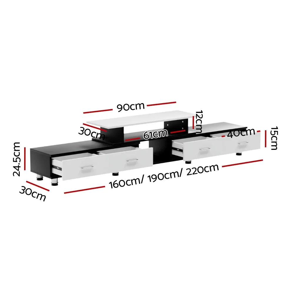 Artiss TV Cabinet Entertainment Unit Extendable 160CM To 220CM - Mekamart Australia