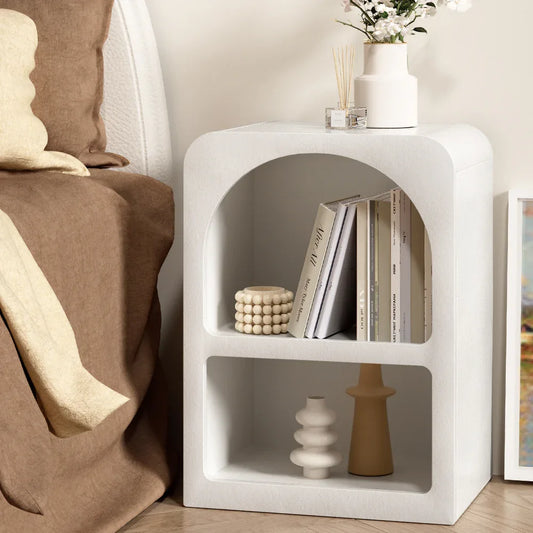 Artiss Bedside Table Shelves Side End Table Storage Nightstand White ARCHED - Mekamart Australia