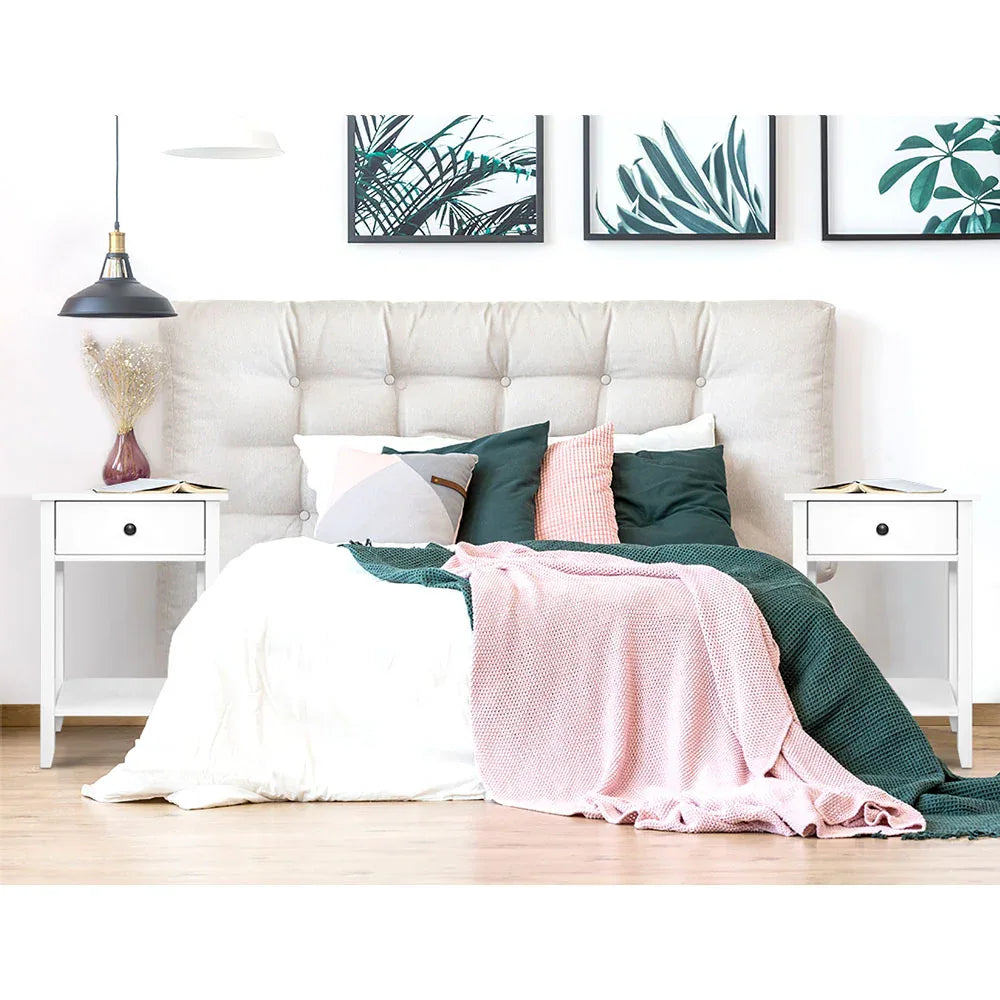 Artiss Bedside Table 1 Drawer with Shelf - BOWIE White - Mekamart Australia