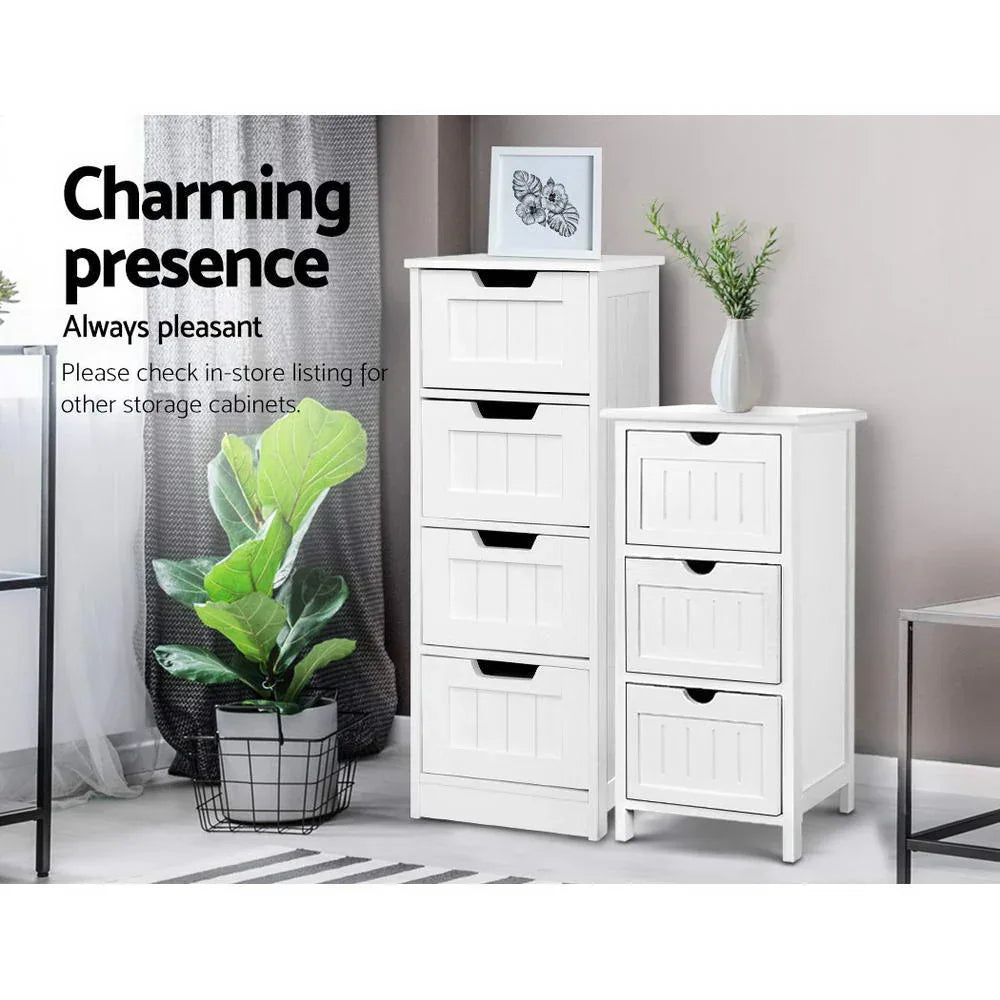 Artiss 4 Chest of Drawers - LEESA White - Mekamart Australia