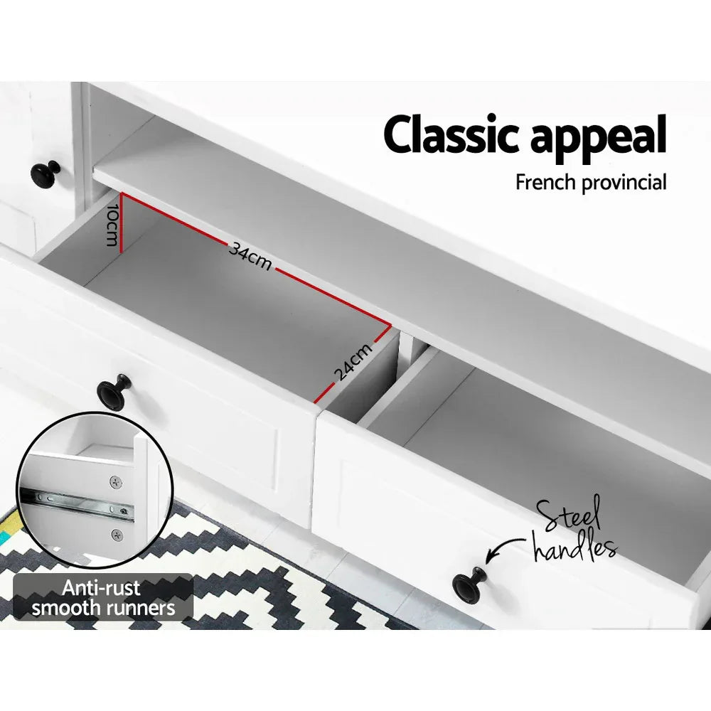 Artiss TV Cabinet Entertainment Unit 160cm White Kubi - Mekamart Australia