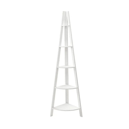 Artiss Bookshelf Corner Shelf 5 Tiers - CANE White - Mekamart Australia
