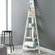 Artiss Bookshelf Corner Shelf 5 Tiers - CANE White - Mekamart Australia
