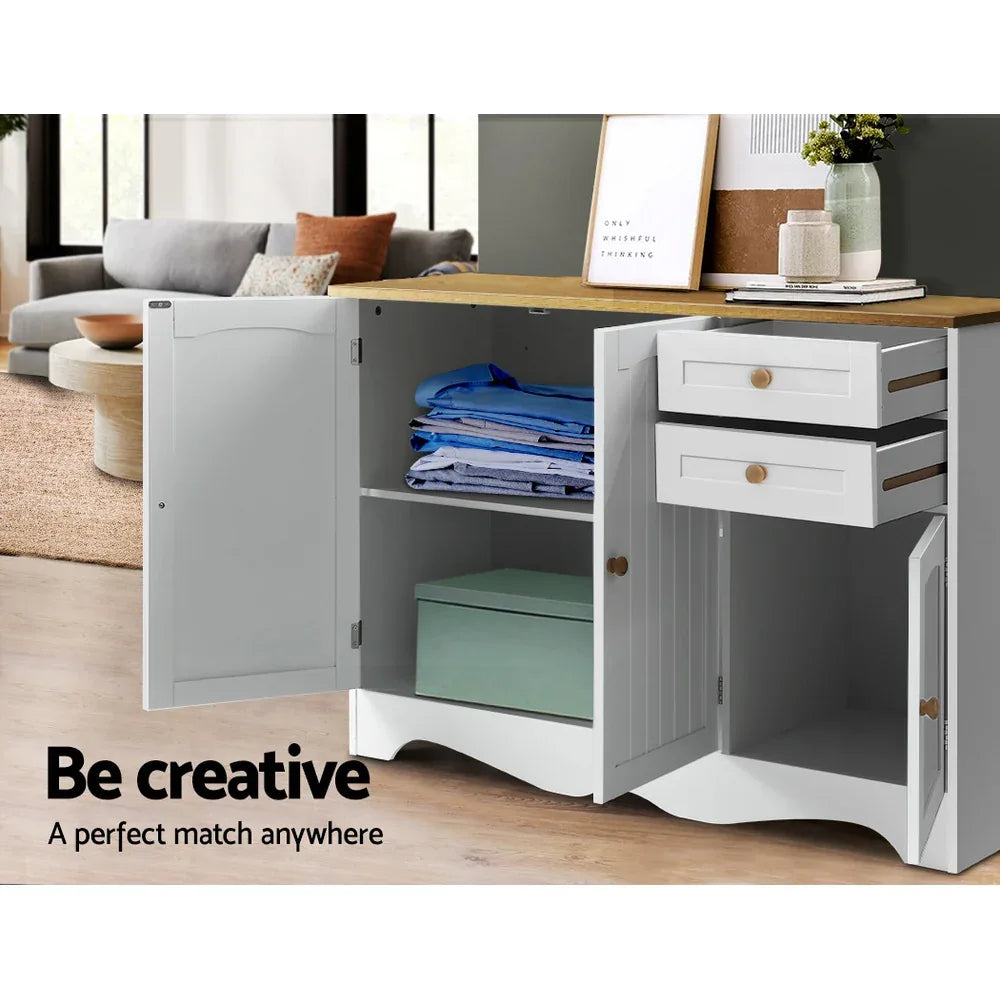 Artiss Buffet Sideboard 3 Doors - BERNE White - Mekamart Australia