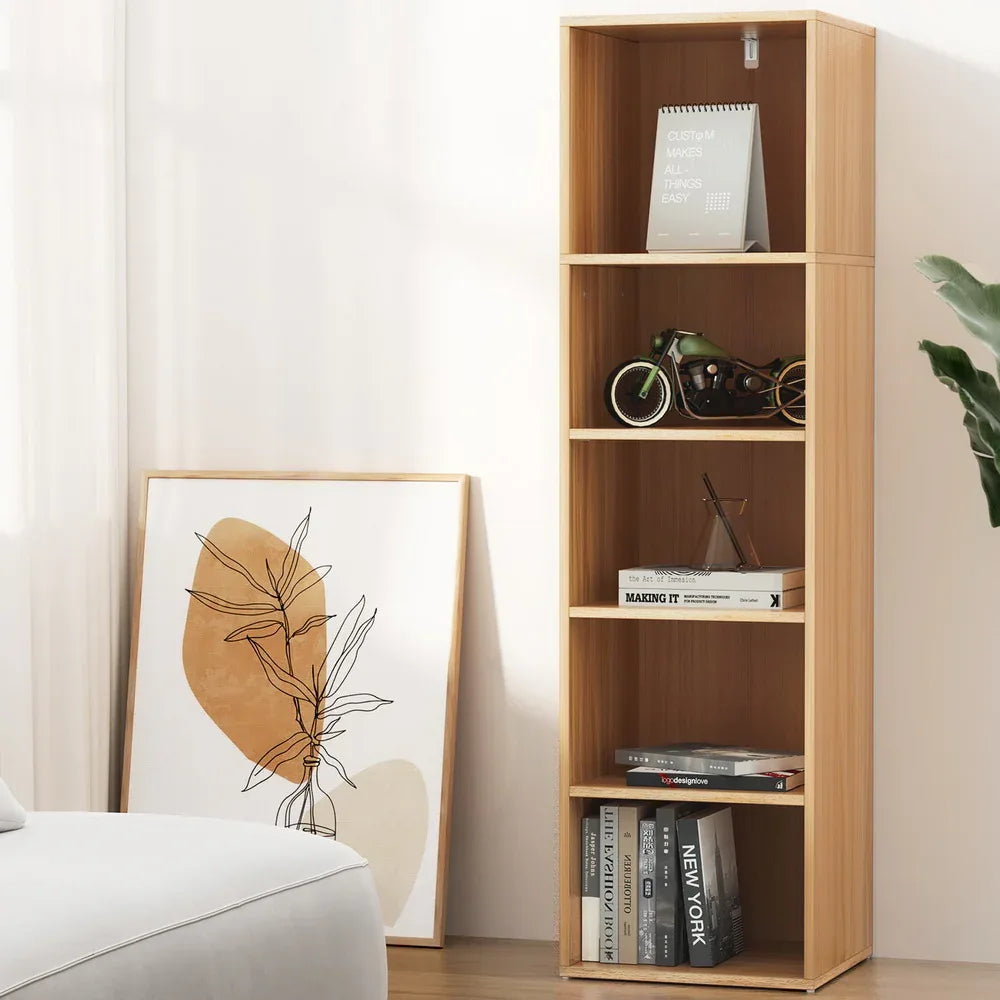 Artiss Bookshelf 5 Tiers MILO Pine - Mekamart Australia